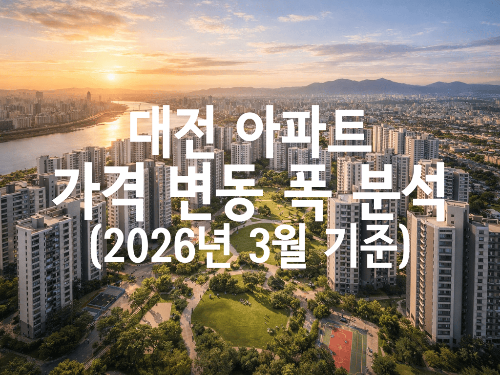 대전 아파트 가격 변동 폭 분석(2026년 3월 기준) | DataLens