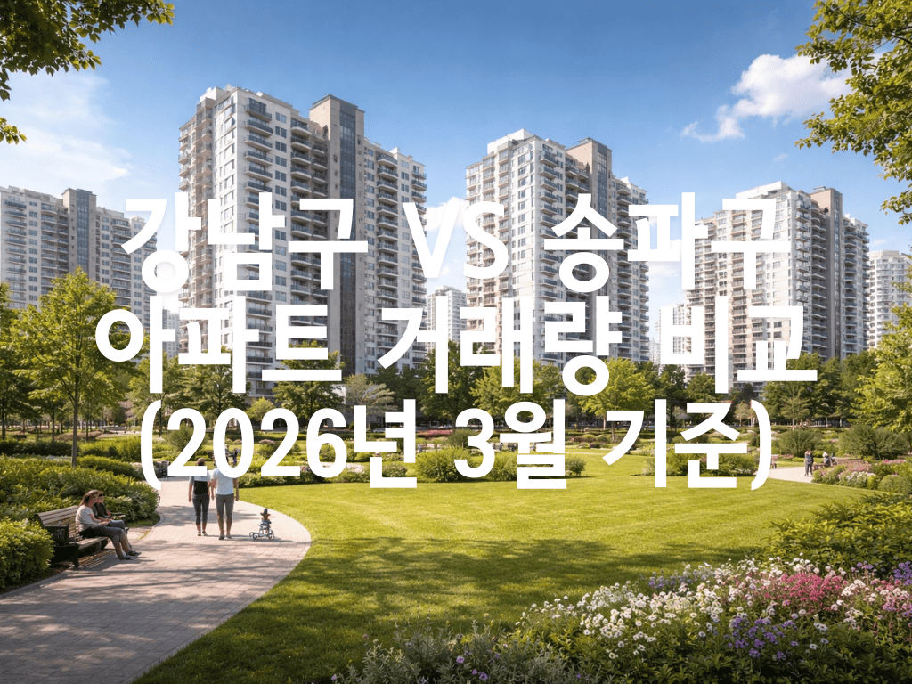 강남구 vs 송파구 아파트 거래량 비교(2026년 3월 기준)