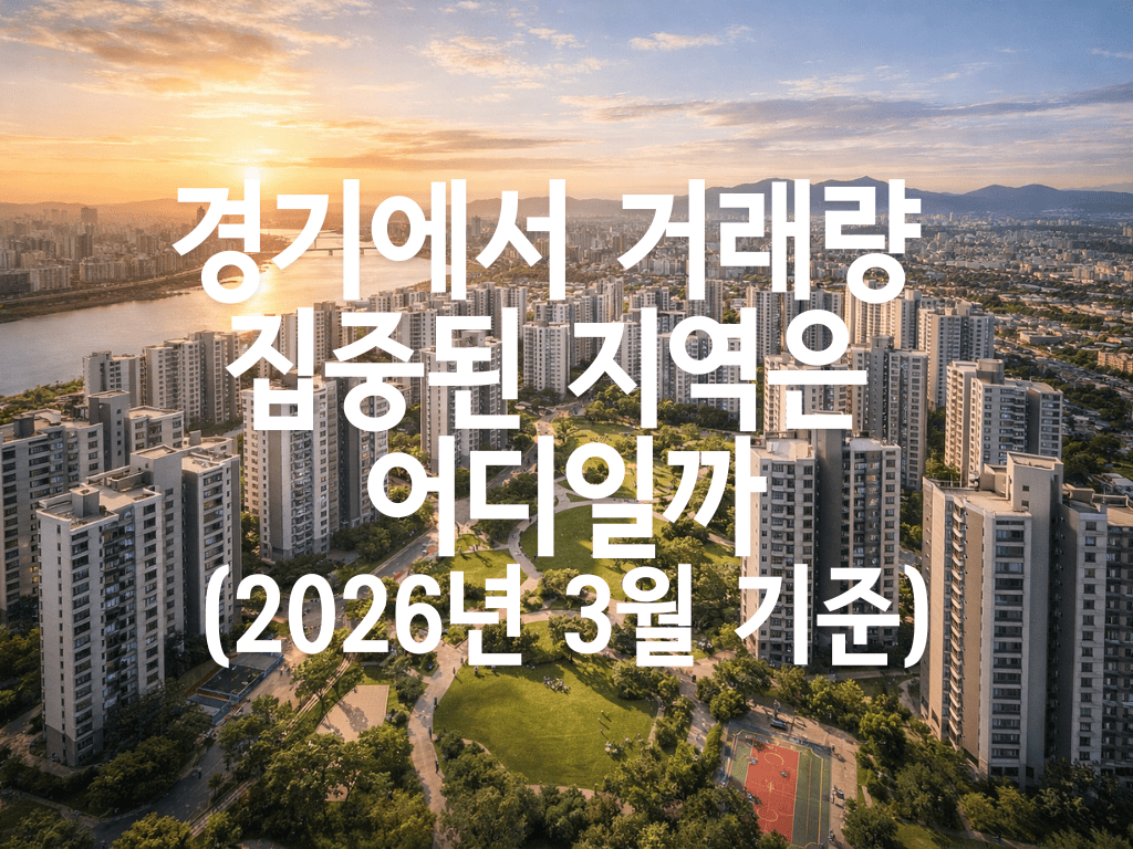 경기에서 거래량 집중된 지역은 어디일까(2026년 3월 기준)