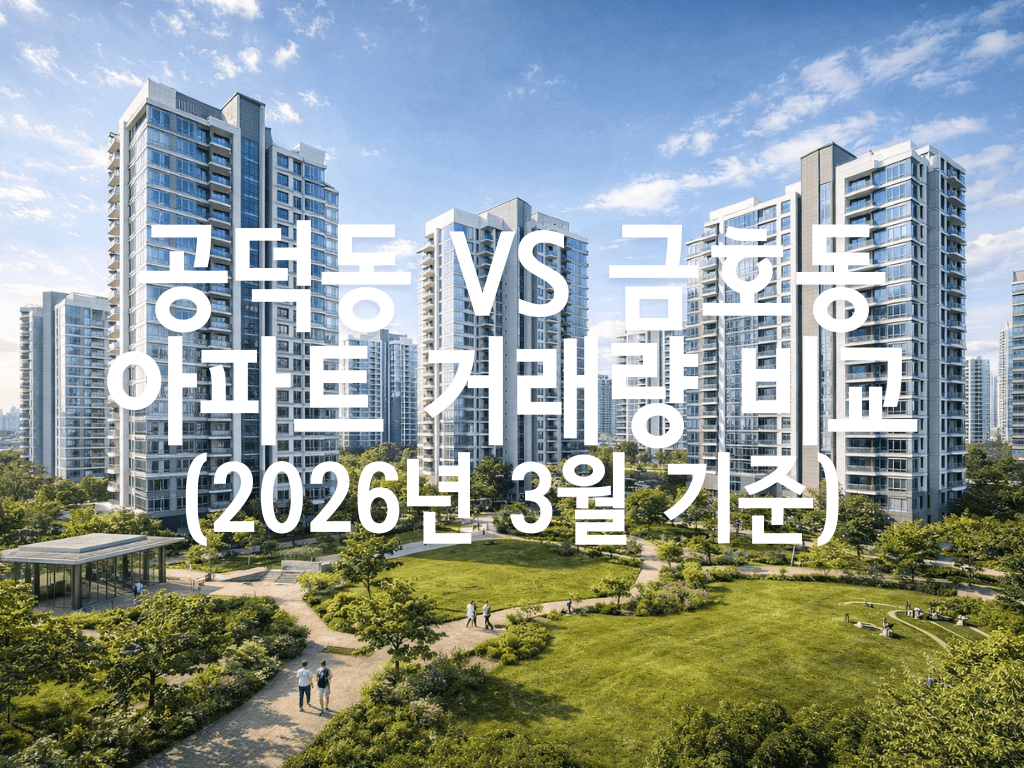 공덕동 vs 금호동 아파트 거래량 비교(2026년 3월 기준)