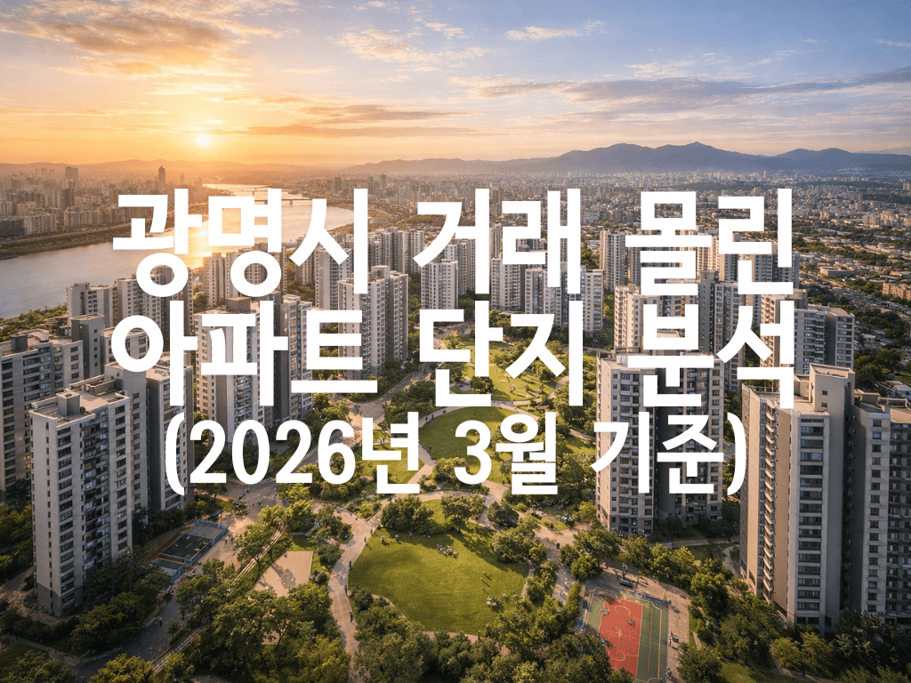 광명시 거래 몰린 아파트 단지 분석(2026년 3월 기준)