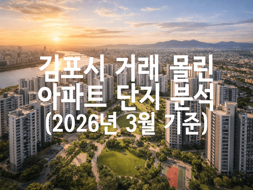 김포시 거래 몰린 아파트 단지 분석(2026년 3월 기준)