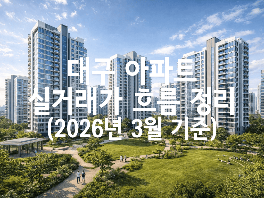 대구 아파트 실거래가 흐름 정리(2026년 3월 기준)