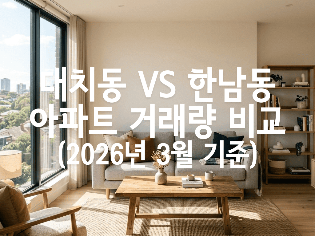 대치동 vs 한남동 아파트 거래량 비교(2026년 3월 기준)