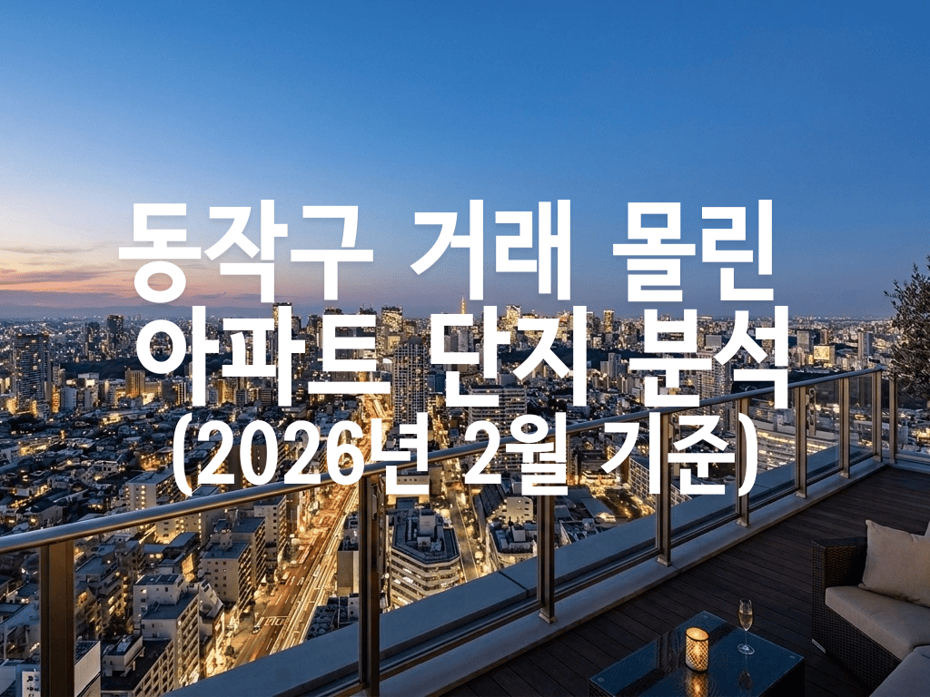 동작구 거래 몰린 아파트 단지 분석(2026년 2월 기준)
