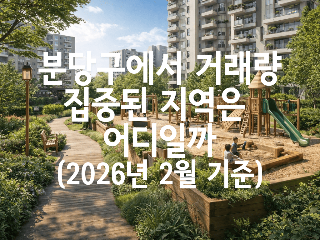 분당구에서 거래량 집중된 지역은 어디일까(2026년 2월 기준)