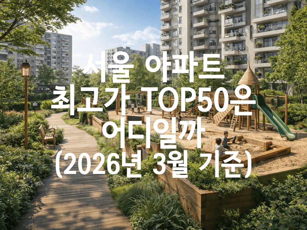 서울 아파트 최고가 TOP50은 어디일까(2026년 3월 기준)