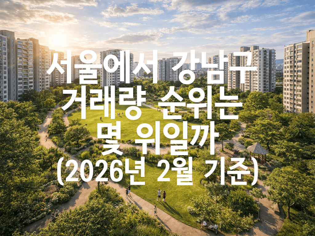 서울에서 강남구 거래량 순위는 몇 위일까(2026년 2월 기준)