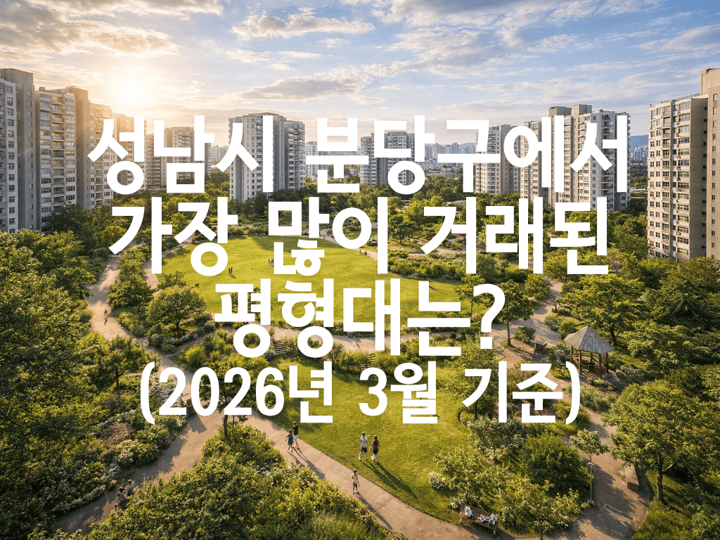 성남시 분당구에서 가장 많이 거래된 평형대는?(2026년 3월 기준)