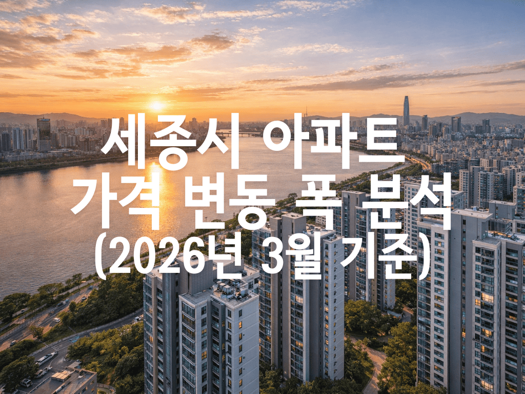 세종시 아파트 가격 변동 폭 분석(2026년 3월 기준)
