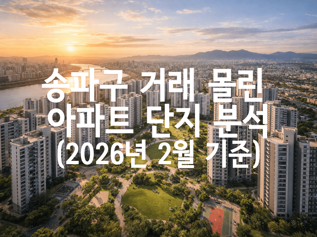 송파구 거래 몰린 아파트 단지 분석(2026년 2월 기준)