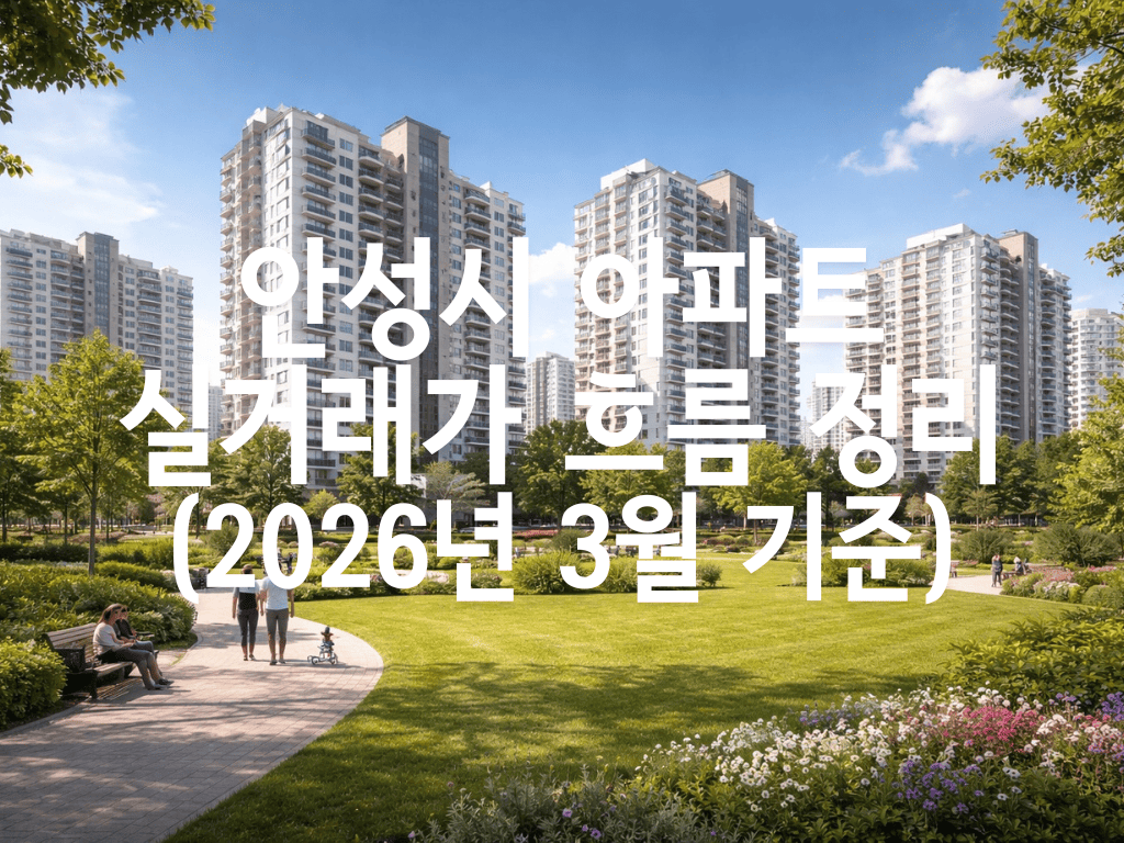 안성시 아파트 실거래가 흐름 정리(2026년 3월 기준)