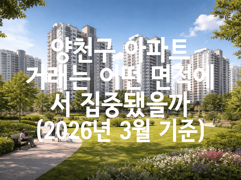 양천구 아파트 거래는 어떤 면적에서 집중됐을까(2026년 3월 기준)