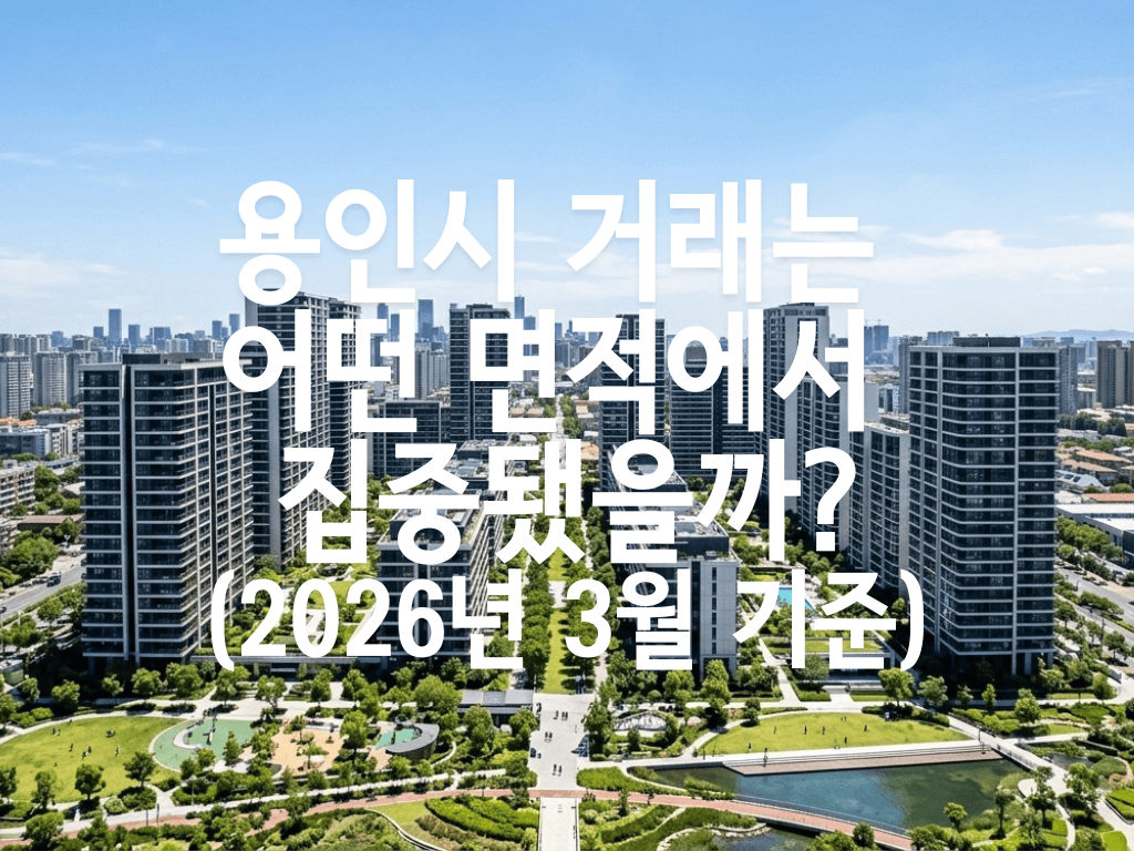 용인시 거래는 어떤 면적에서 집중됐을까?(2026년 3월 기준)