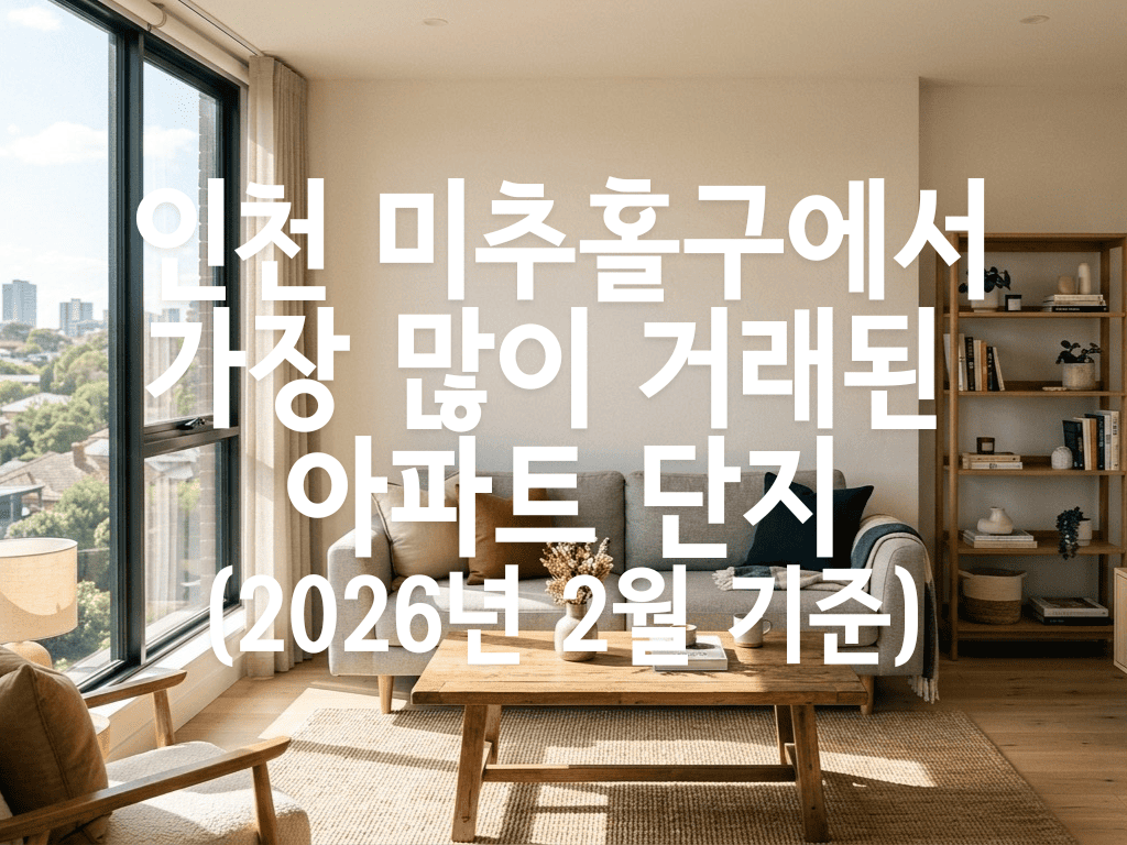 인천 미추홀구에서 가장 많이 거래된 아파트 단지(2026년 2월 기준)