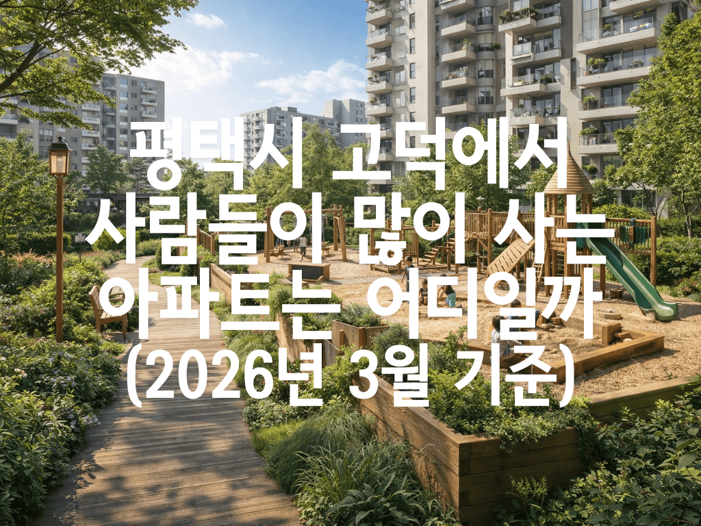 평택시 고덕에서 사람들이 많이 사는 아파트는 어디일까(2026년 3월 기준)