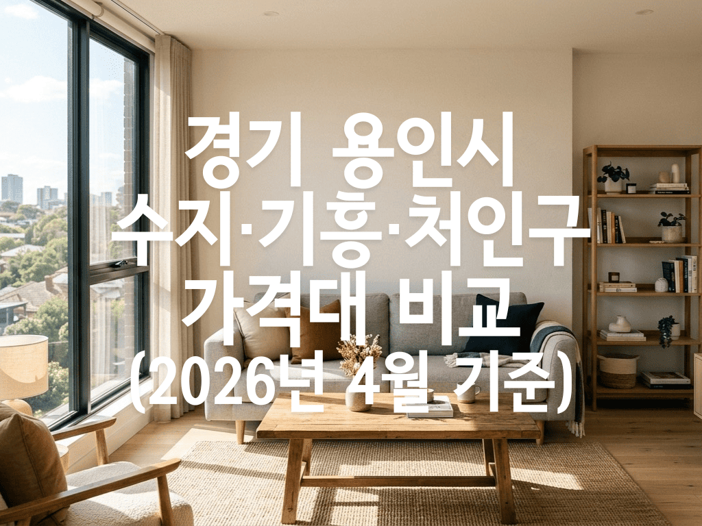 경기 용인시 수지·기흥·처인구 가격대 비교(2026년 4월 기준)