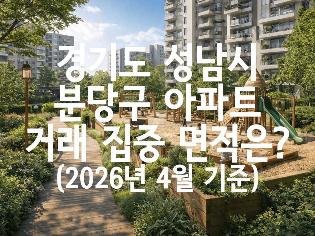 경기도 성남시 분당구 아파트 거래 집중 면적은?(2026년 4월 기준)
