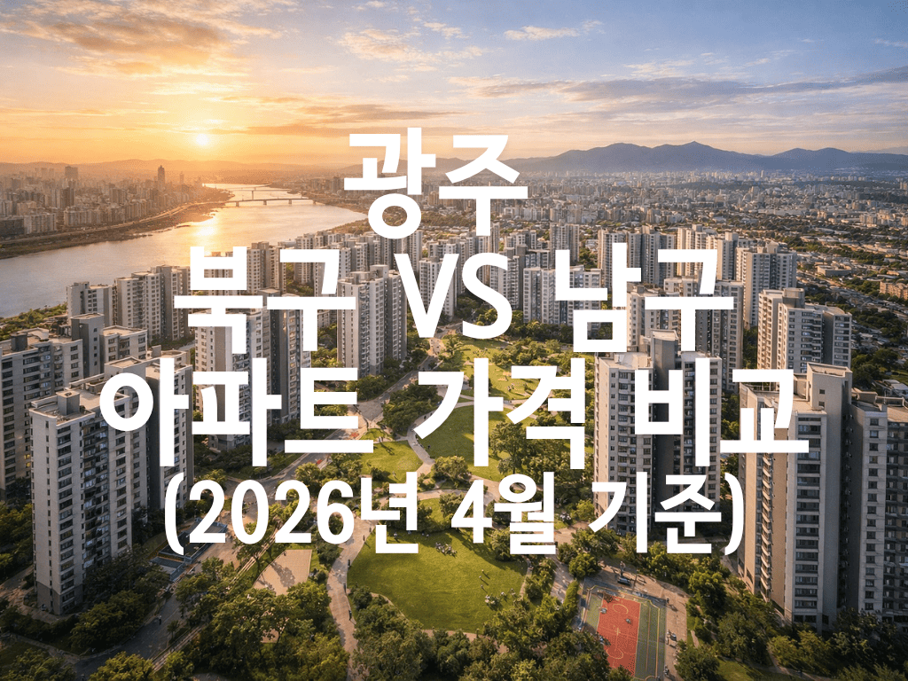 광주 북구 vs 남구 아파트 가격 비교(2026년 4월 기준)