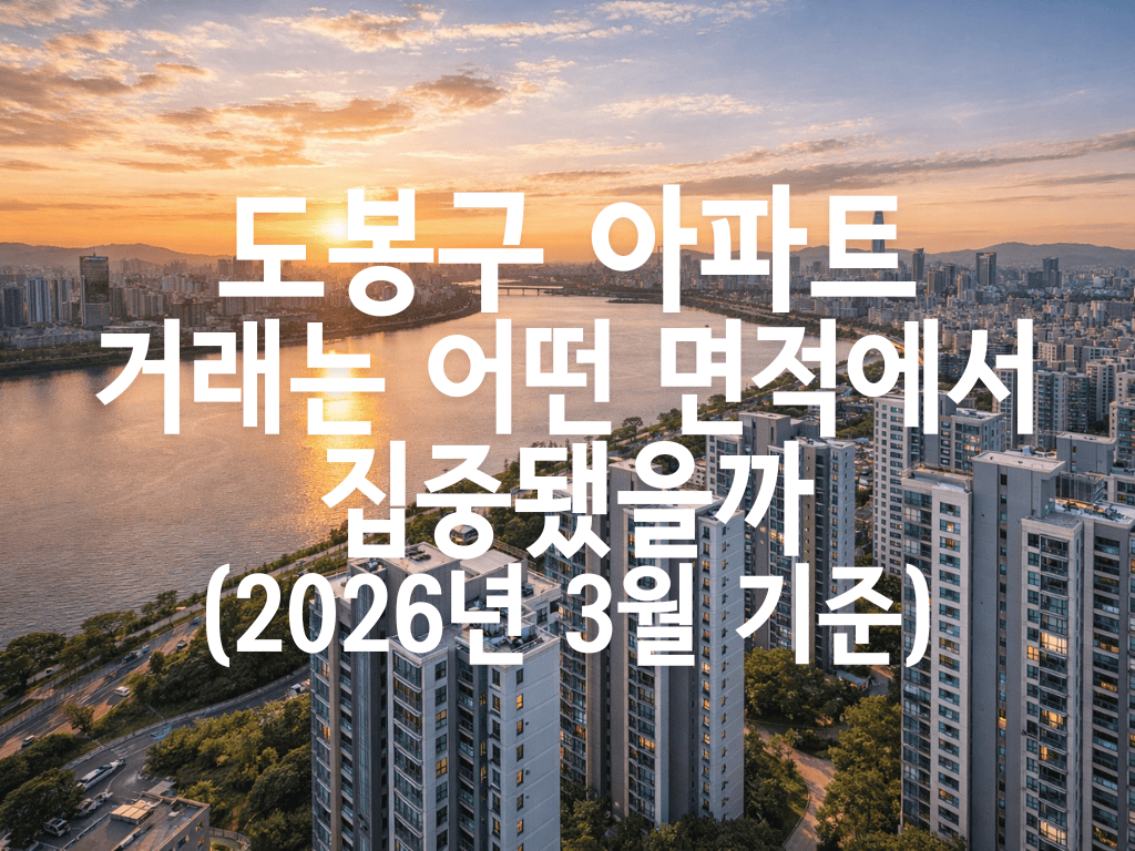 도봉구 아파트 거래는 어떤 면적에서 집중됐을까(2026년 3월 기준)