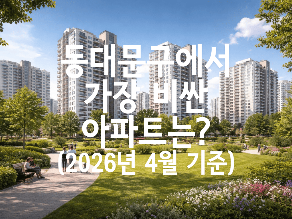 동대문구에서 가장 비싼 아파트는?(2026년 4월 기준)