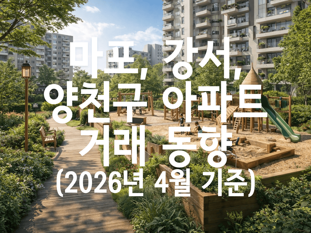 마포, 강서, 양천구 아파트 거래 동향(2026년 4월 기준)
