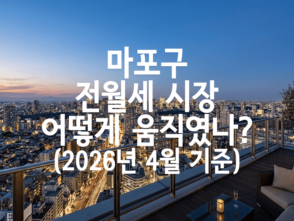 마포구 전월세 시장 어떻게 움직였나?(2026년 4월 기준)