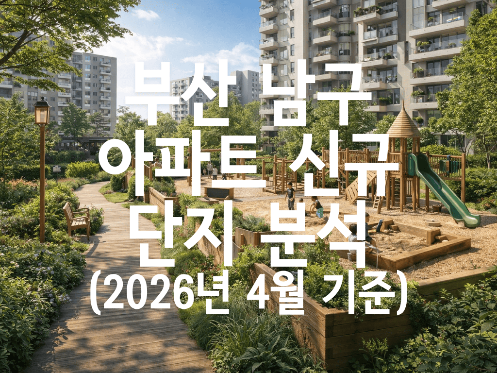 부산 남구 아파트 신규 단지 분석(2026년 4월 기준)