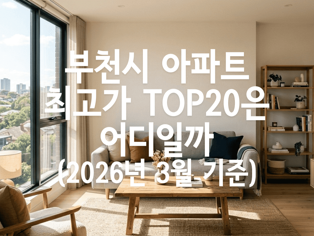 부천시 아파트 최고가 TOP20은 어디일까(2026년 3월 기준)