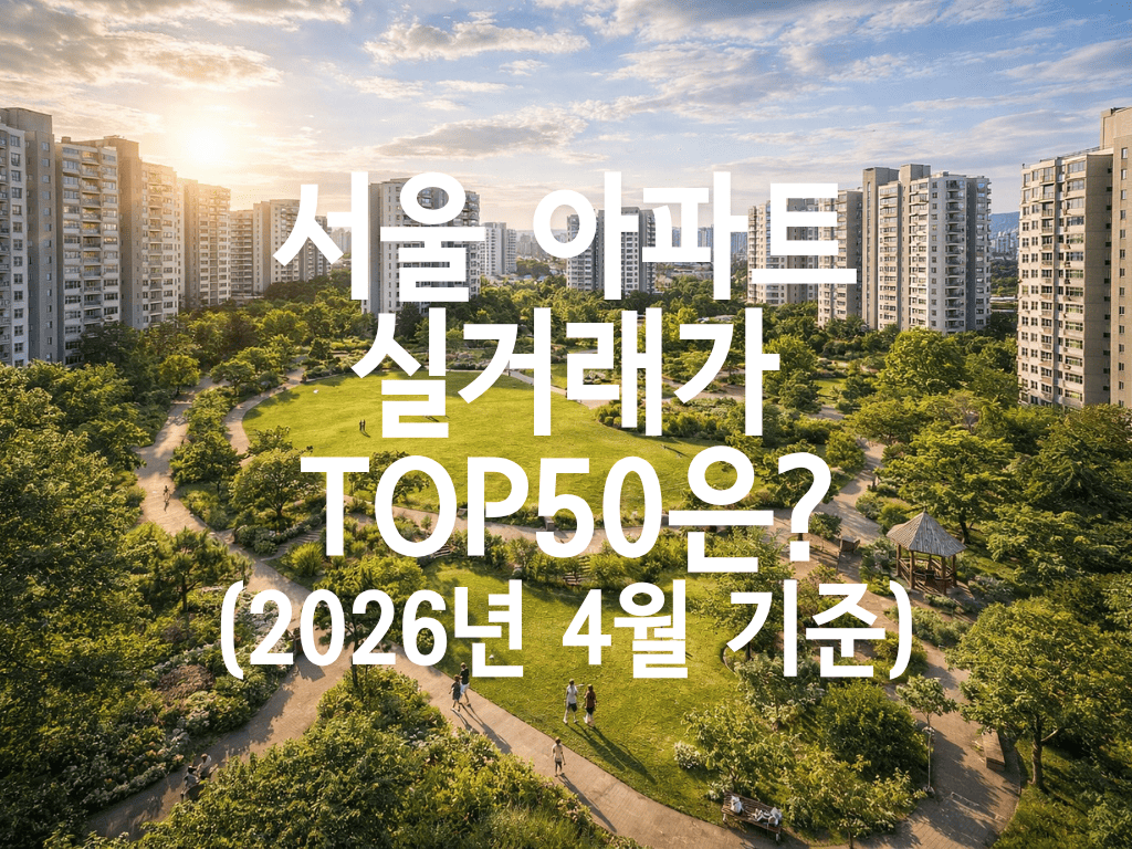 서울 아파트 실거래가 TOP50은?(2026년 4월 기준)
