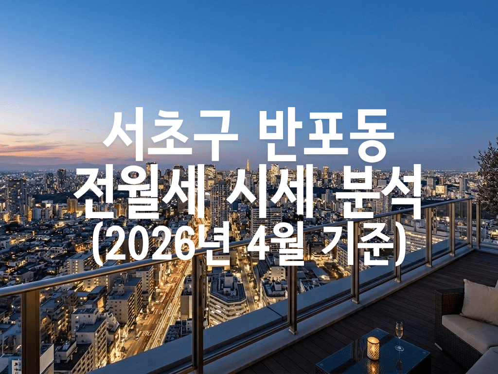 서초구 반포동 전월세 시세 분석(2026년 4월 기준)