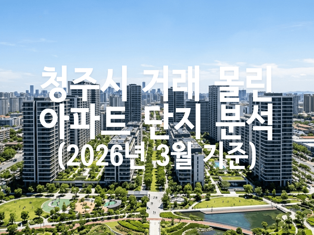 청주시 거래 몰린 아파트 단지 분석(2026년 3월 기준)