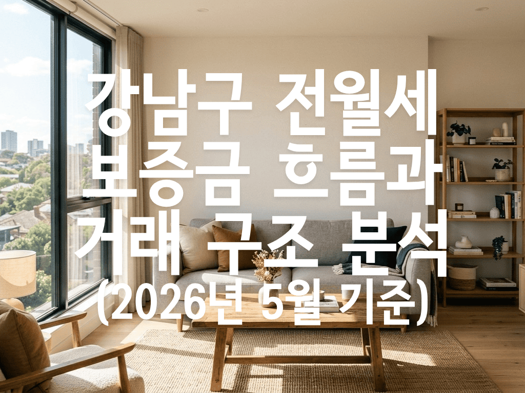강남구 전월세 보증금 흐름과 거래 구조 분석(2026년 5월 기준)