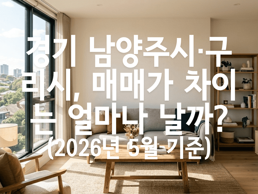 경기 남양주시·구리시, 매매가 차이는 얼마나 날까?