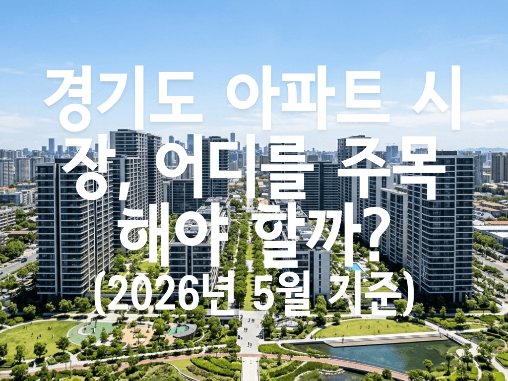 경기도 아파트 시장, 어디를 주목해야 할까?(2026년 4월 기준)