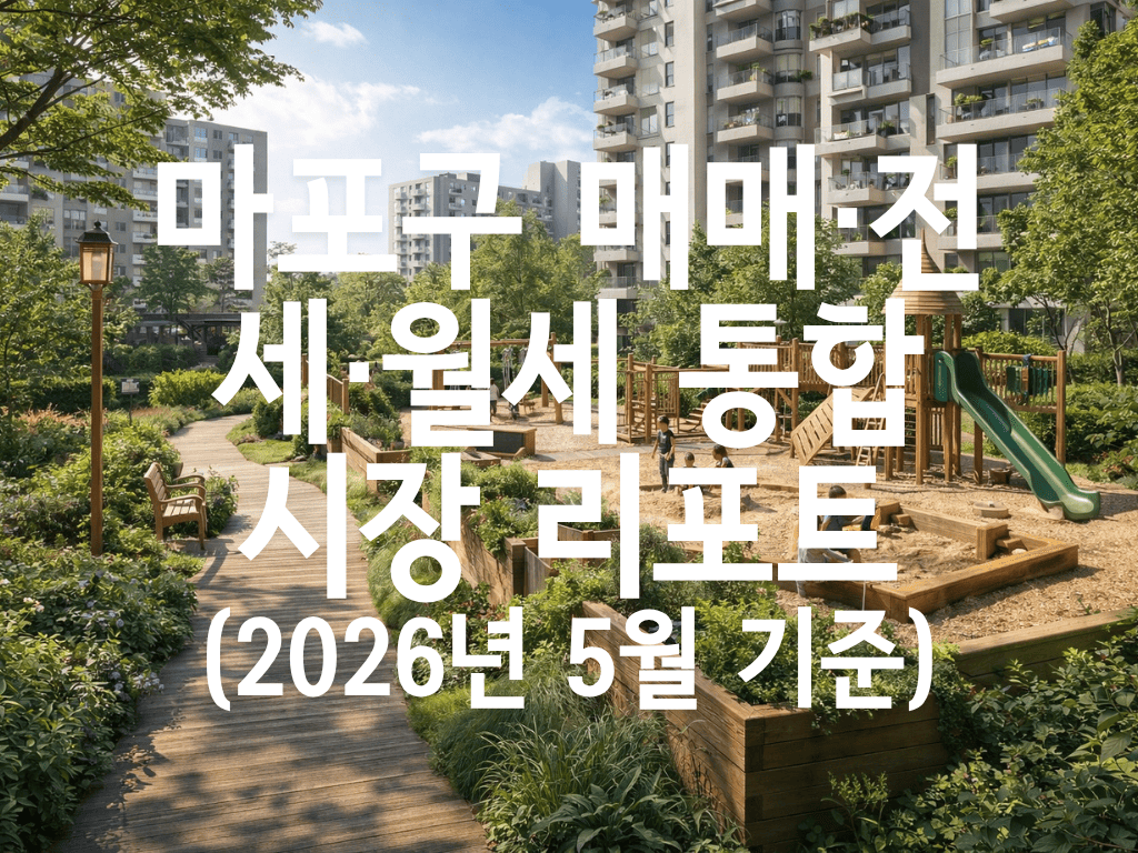 마포구 매매·전세·월세 통합 시장 리포트(2026년 5월 기준)