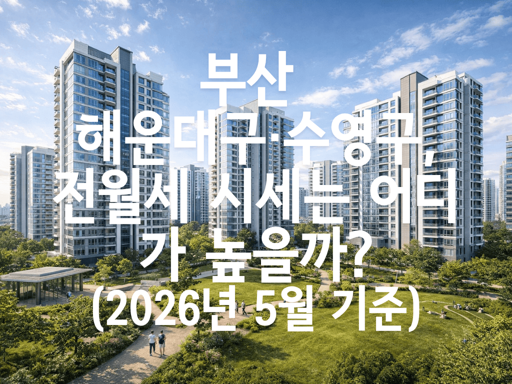부산 해운대구·수영구, 전월세 시세는 어디가 높을까?