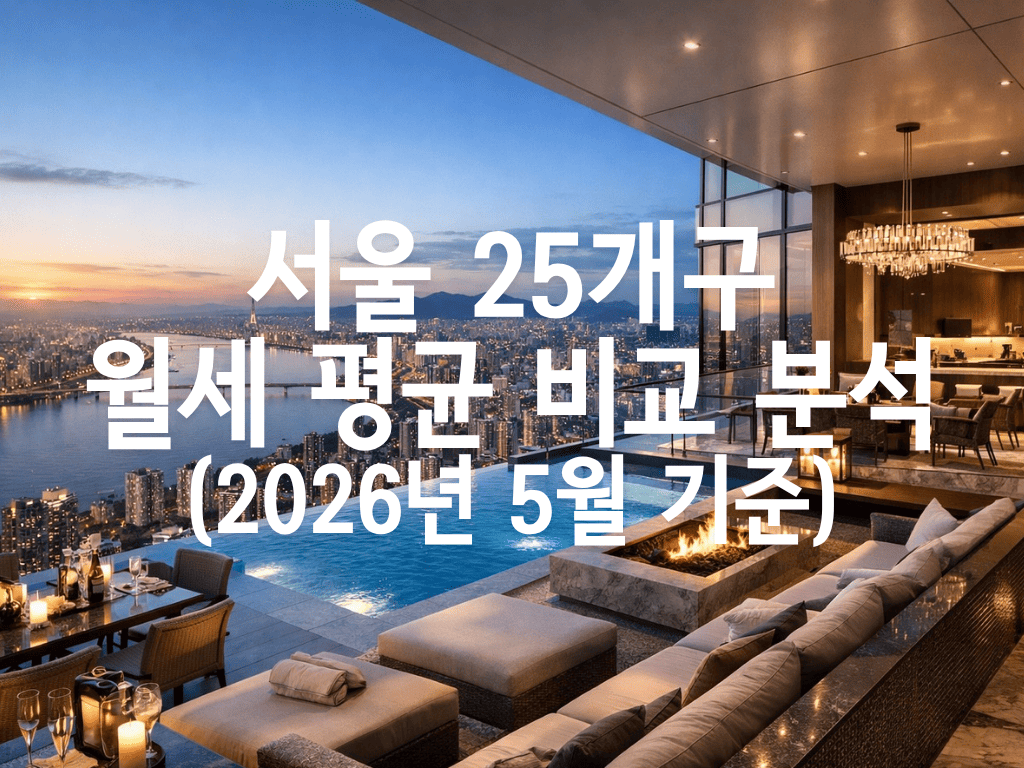 서울 25개구 월세 평균 비교 분석(2026년 5월 기준)