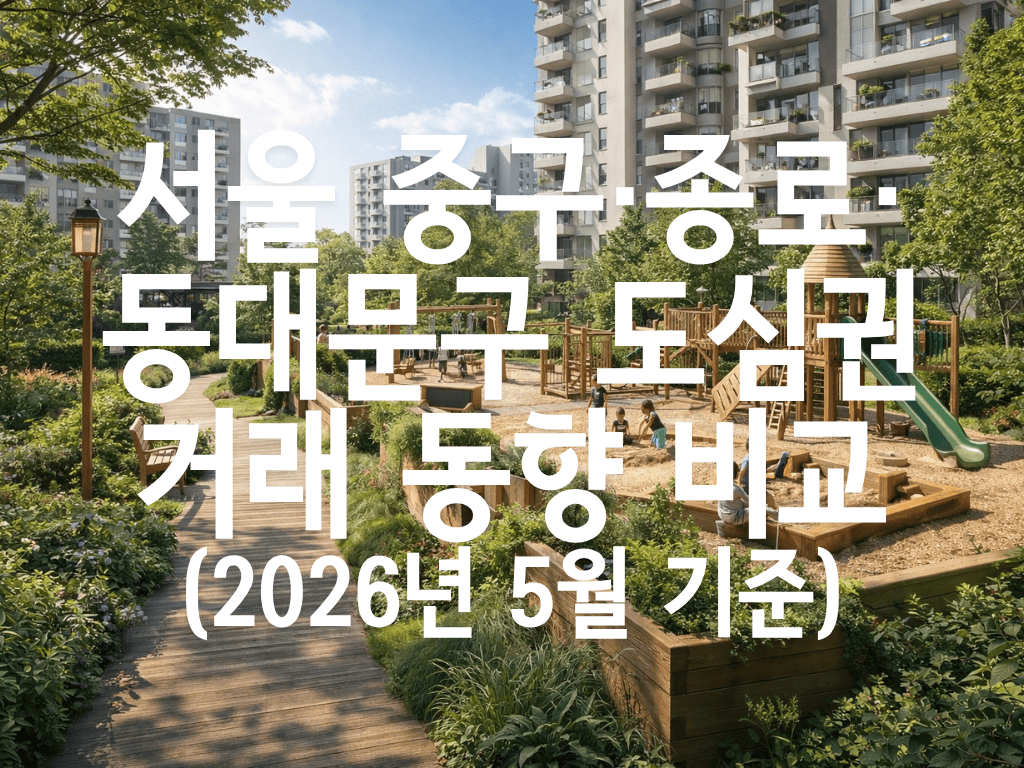 서울 중구·종로·동대문구 도심권 거래 동향 비교