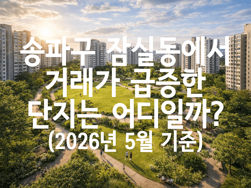 송파구 잠실동에서 거래가 급증한 단지는 어디일까?(2026년 5월 기준)