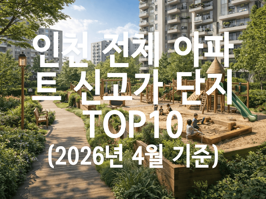 인천 전체 아파트 신고가 단지 TOP10(2026년 4월 기준)