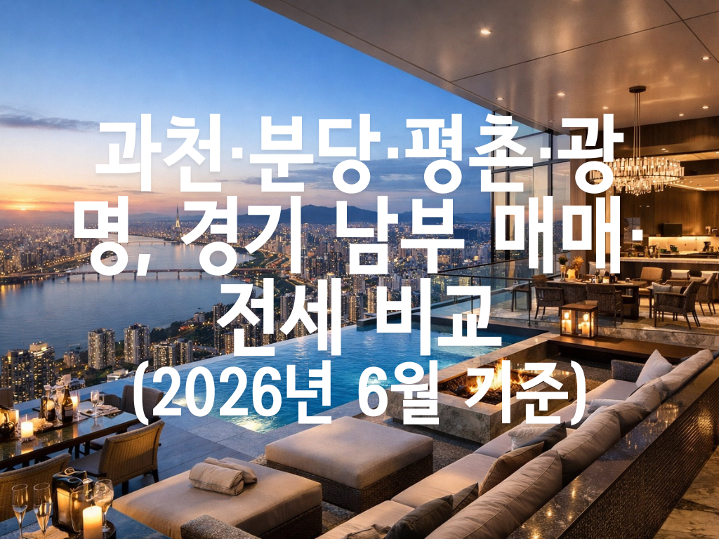 과천·분당·평촌·광명, 경기 남부 매매·전세 비교