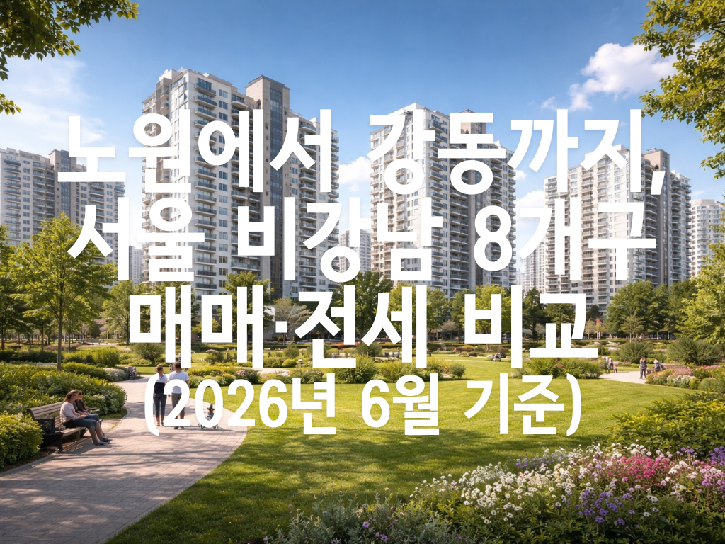 노원에서 강동까지, 서울 비강남 8개구 매매·전세 비교