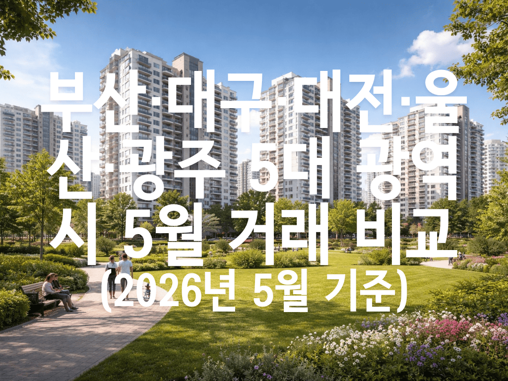 부산·대구·대전·울산·광주 5대 광역시 5월 거래 비교
