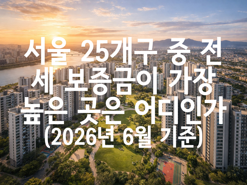 서울 25개구 중 전세 보증금이 가장 높은 곳은 어디인가