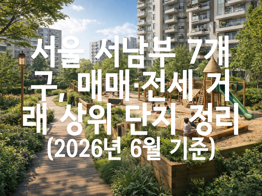 서울 서남부 7개구, 매매·전세 거래 상위 단지 정리