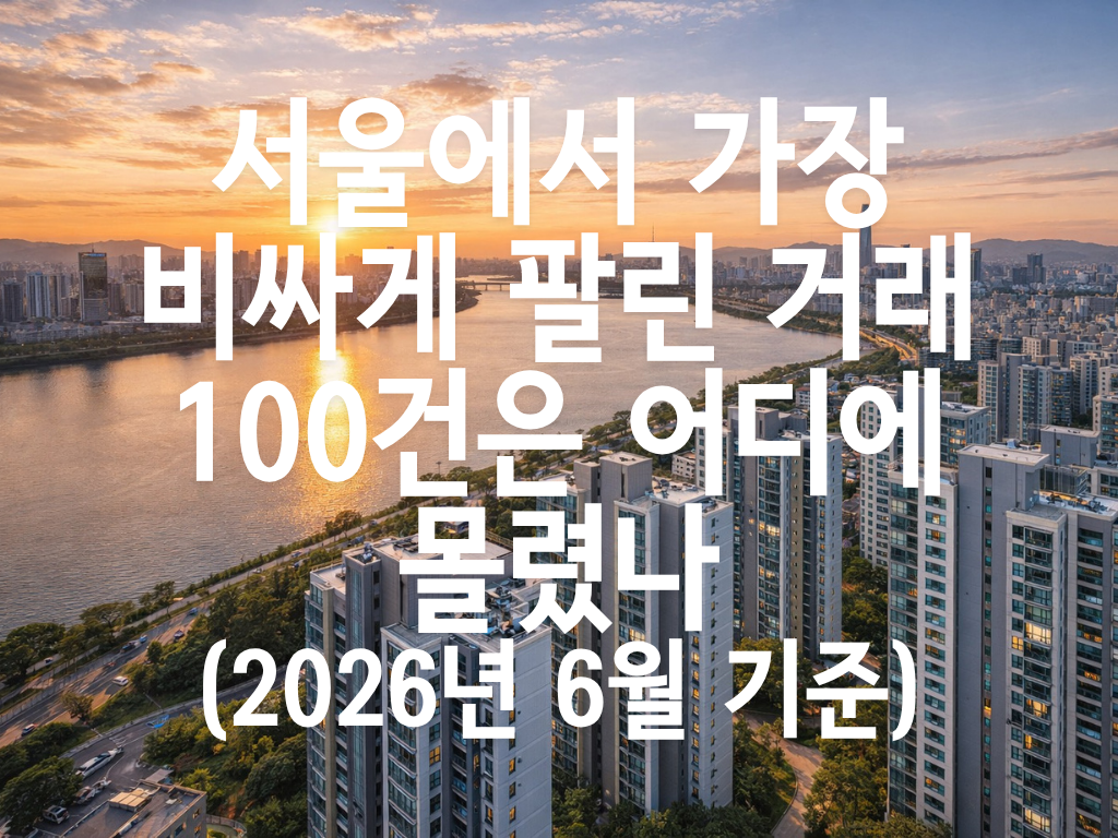 서울에서 가장 비싸게 팔린 거래 100건은 어디에 몰렸나