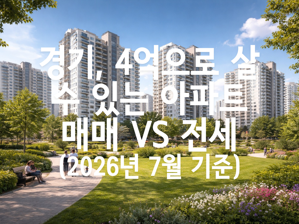 경기, 4억으로 살 수 있는 아파트 — 매매 vs 전세