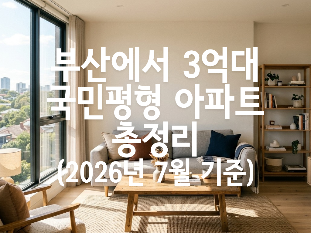 부산에서 3억대 국민평형 아파트 총정리