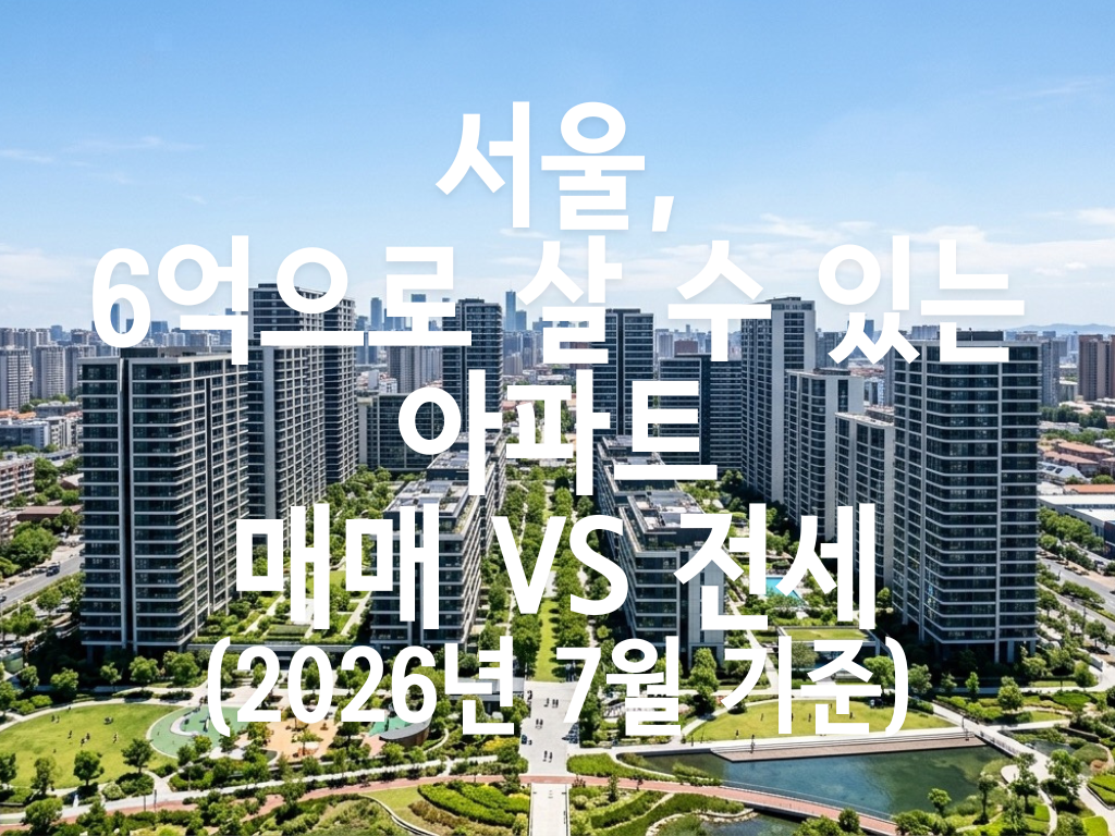 서울, 6억으로 살 수 있는 아파트 — 매매 vs 전세